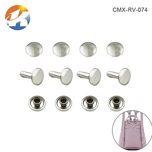 Shoes Accessories Double Dome Cap Stud Rivet For Garment,  Leather Bag Nickel Metal Rivet