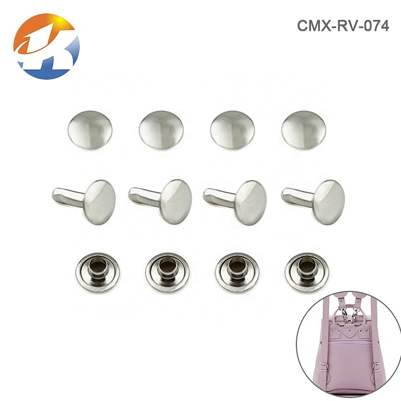 Shoes Accessories Double Dome Cap Stud Rivet For Garment,  Leather Bag Nickel Metal Rivet