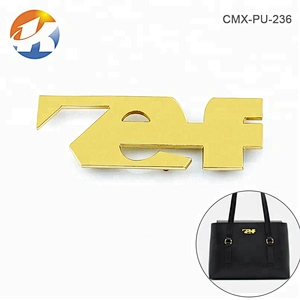Bag Accessories Cut Out Letters Custom Gold Plate Logo