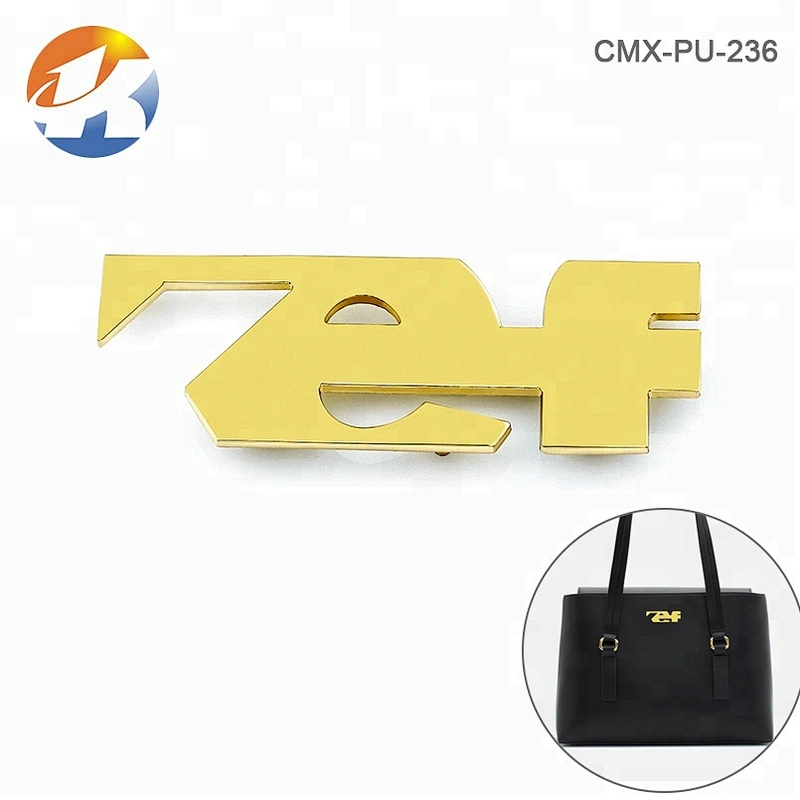 Bag Accessories Cut Out Letters Custom Gold Plate Logo