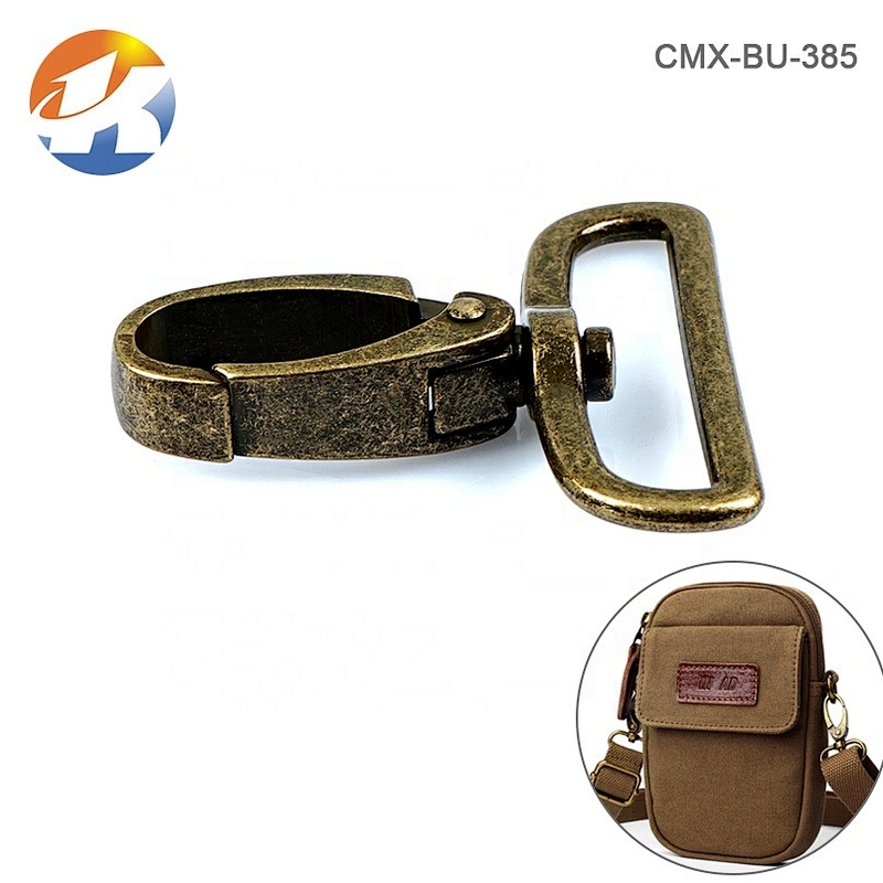 Bag Fitting Antique Brass Metal Spring Snap Hook for Strap, Wholesale Zinc Alloy Metal Swivel Snap Hook