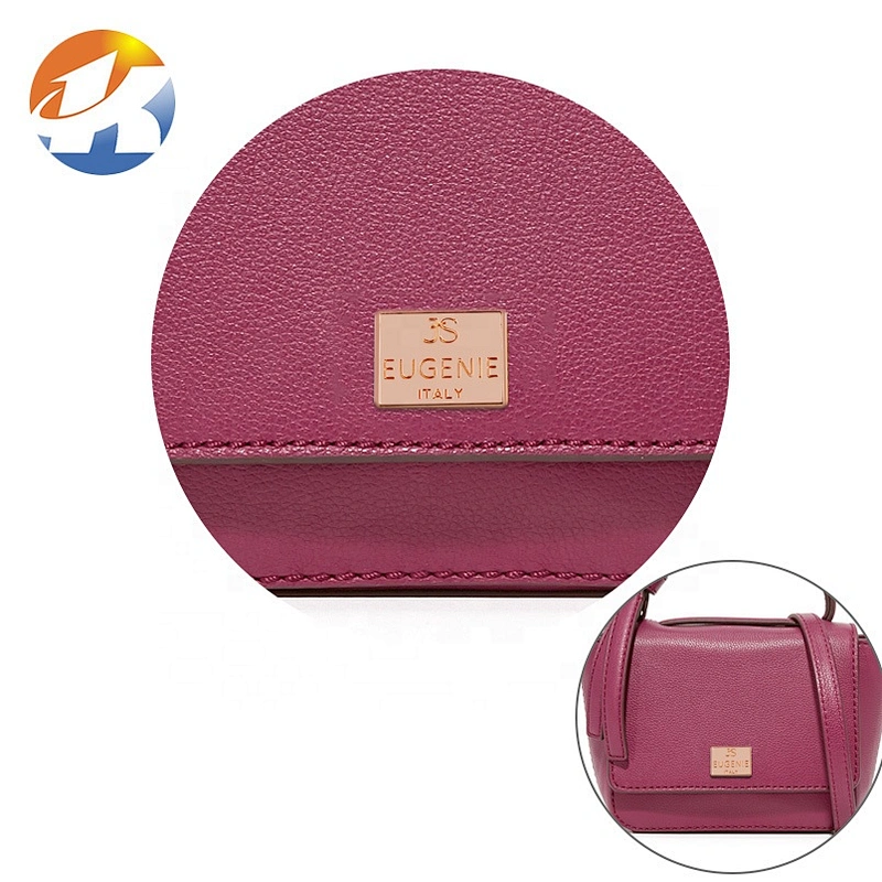 Factory Direct Custom Handbag Engraved Metal Logo Tag, Rose Gold Metal Name Label Plate for Bags