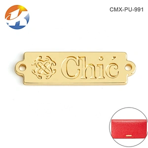 Custom Metal Label for Clothing, Rectangle with Two Holes Sewing Metal Name Tag for Garment
