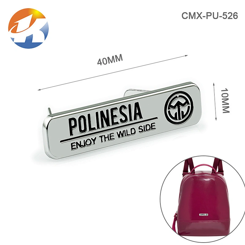 Custom Gold Metal Logo Tag with 2 Decorative Screws for Handbags, Bag Accessories Engraved Metal Nameplate