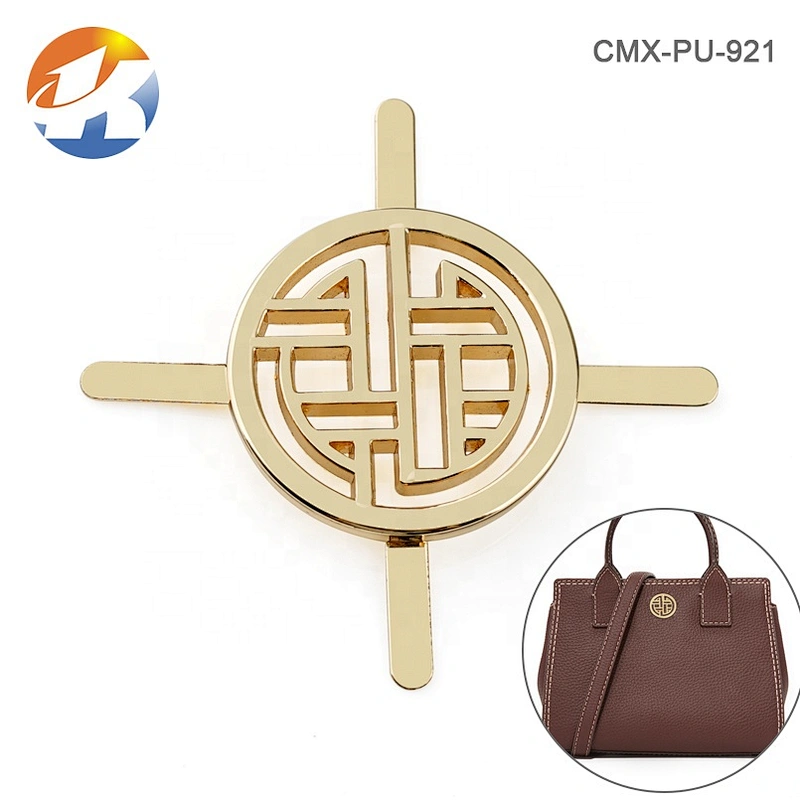 Custom Silver Round Metal Name Tag, Metal Logo Tag for Handbag and Wallet