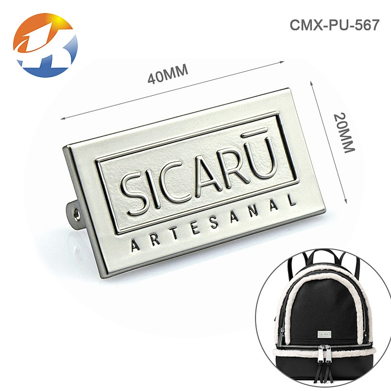 Engraved Logo Nickel Custom Metal Purse Logo
