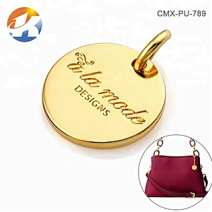 Custom Round Wirh A Ring Metal Gold Plated Logo