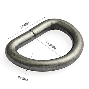 Wholesale Cheap Leather Bag Metal D-Ring Buckle 1 Inch, Matt Nickel Iron Metal D Ring for Backpack