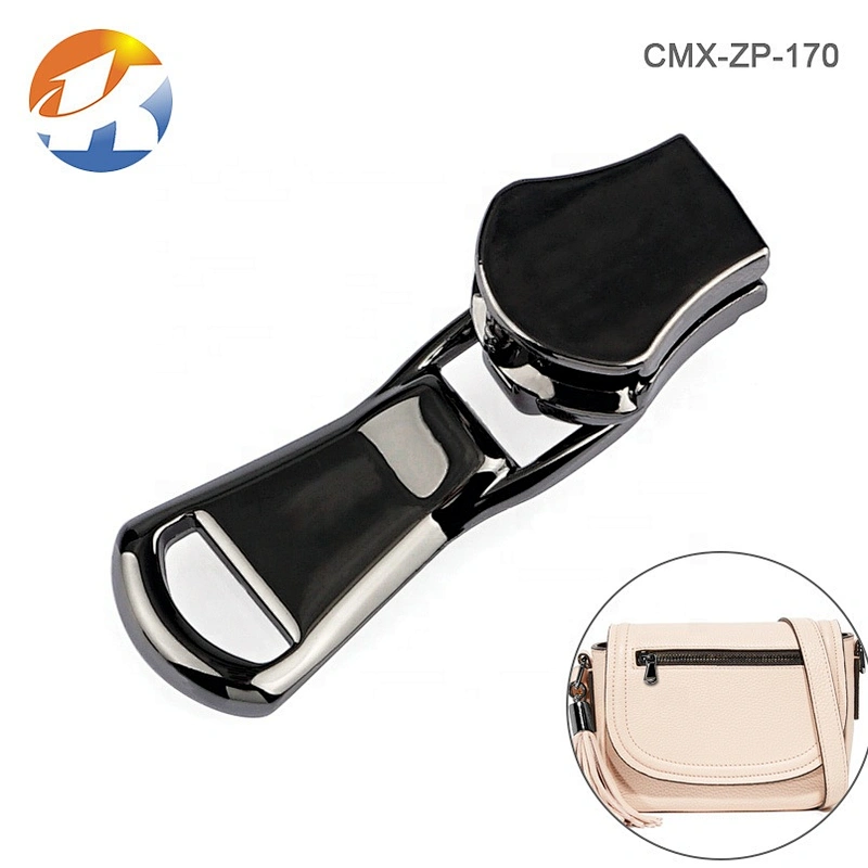 Dongguan Factory Wholesale Bag Hardware Metal Zipper Pulls, Custom Gunmetal Metal Zipper Puller Slider for Clothing