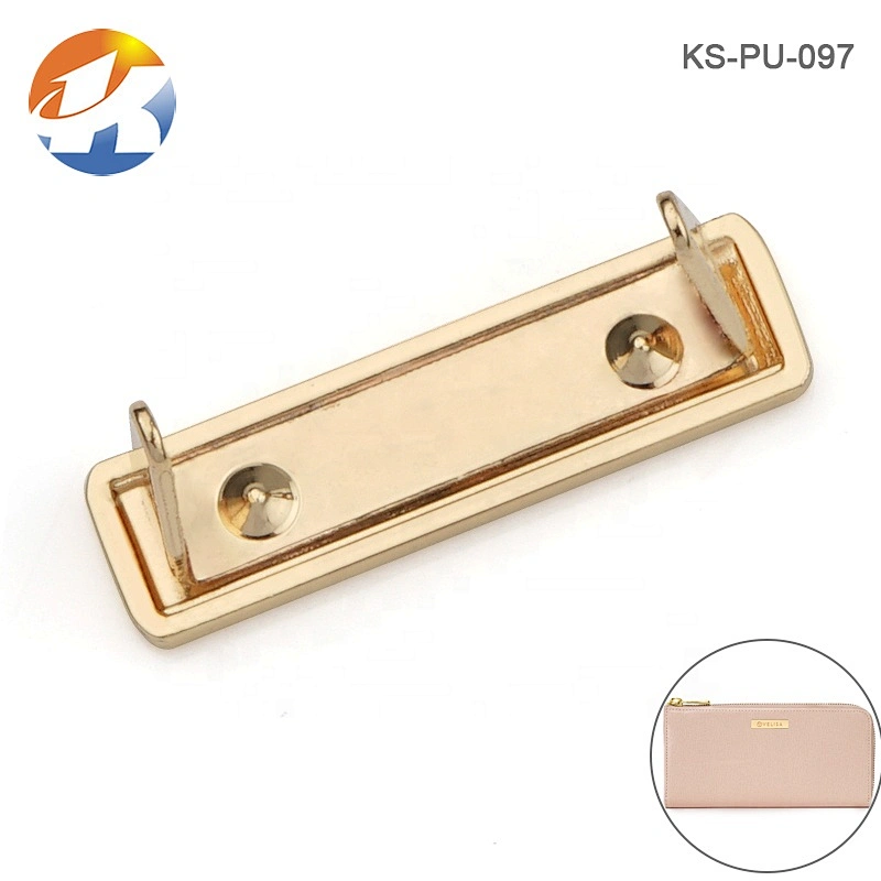 Handbag Hardware Metal Logo Label High Quality, Custom Golden Metal Brand Name Plate For Bags