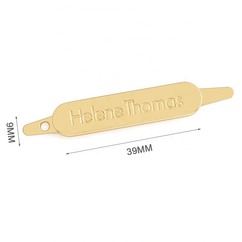 Fashion Gold Plated Metal Nameplate, Custom Engraved Logo Metal Label for Handbags
