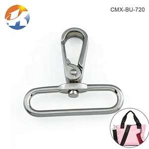 Factory Direct Wholesale 2 Inch Alloy Dog Metal Spring Snap Hook, Brushed Nickel Metal Snap Hook for Bag Strap