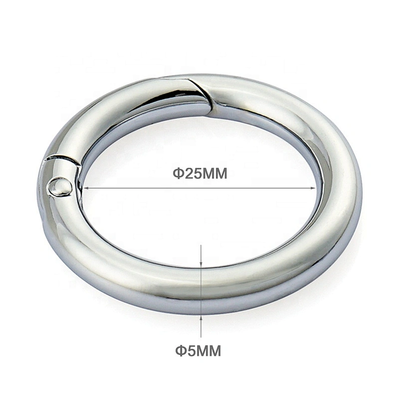Fashion Hot Selling 1 Inch Gold Round Metal Clasp Spring Snap Hook, Alloy Metal Key Ring for Handbags