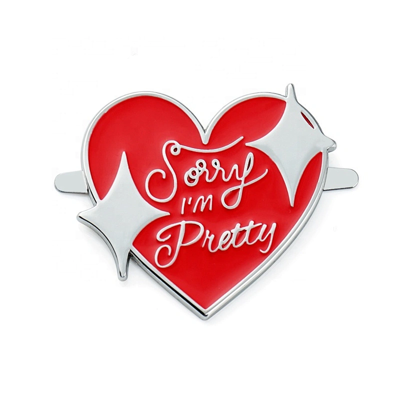 Fashion Handbag Hardware Heart Shape Metal Embossed Logo, Customized Person Metal Logo Tag for Bags