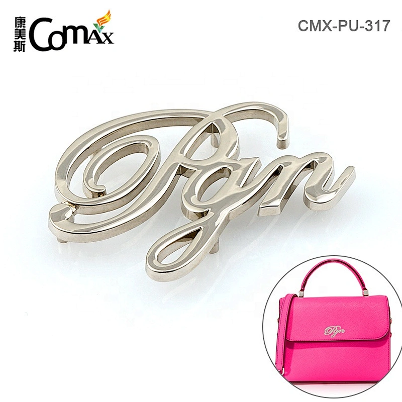 Quick Release Low Price Zinc Alloy Nickel Metal Brand Letter Plates Logo