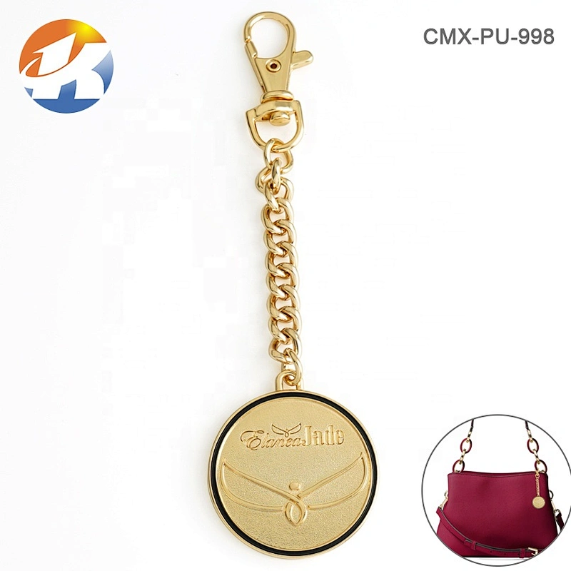 Excellent Bag Accessories Hanging Metal Brand Tags, Custom Engraved Logo Metal Name Tag for Handbags
