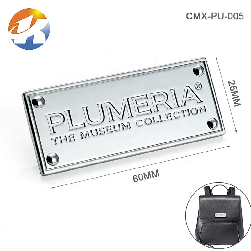 High Quality Bag Hardware Metal Logo Label, Custom Metal Engraved Name Tag Plate for Handbags