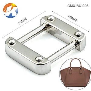 High Grade Custom Gold Metal Buckles, Wholesale Zinc Alloy Nickel-free Plated Square Metal Buckle for Bag Strap