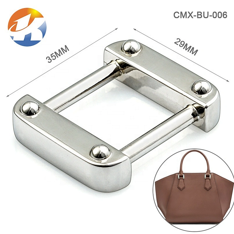 High Grade Custom Gold Metal Buckles, Wholesale Zinc Alloy Nickel-free Plated Square Metal Buckle for Bag Strap