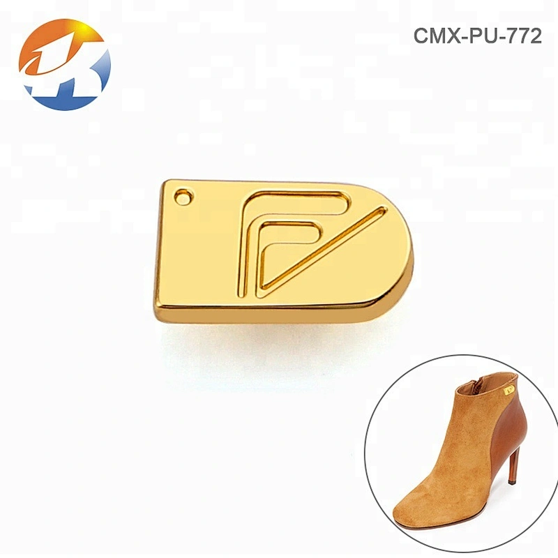 High Level Professional Custom Small Metal Logo for Shoes, Gold Plated Engraved Metal Name Tag for  Purse