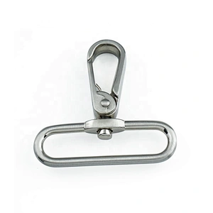 Factory Direct Wholesale 2 Inch Alloy Dog Metal Spring Snap Hook, Brushed Nickel Metal Snap Hook for Bag Strap