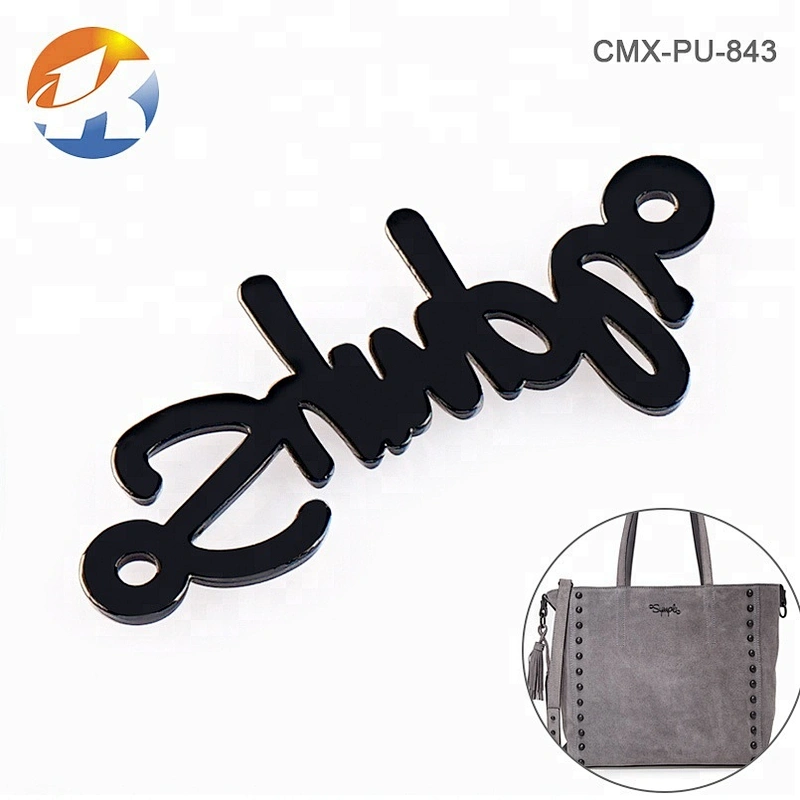 Gunmetal Logo Metal Letter Clothes, Custom Sewing Metal Letter Labels and Logos for Handbags, Sew Metal Letter Plate with Holes