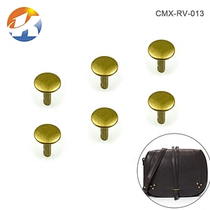 Widely Used Antique Brass Metal Double Head Rivet For Bags Garment