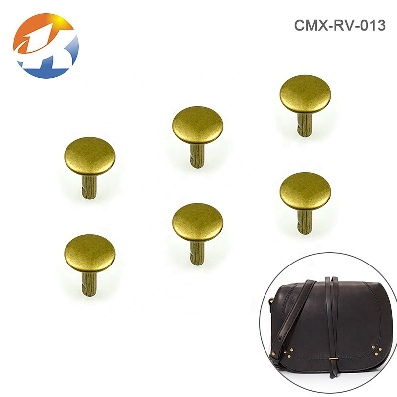 Widely Used Antique Brass Metal Double Head Rivet For Bags Garment