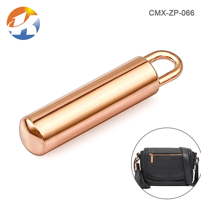 Custom Glossy Rose Gold Metal Zipper Pullers