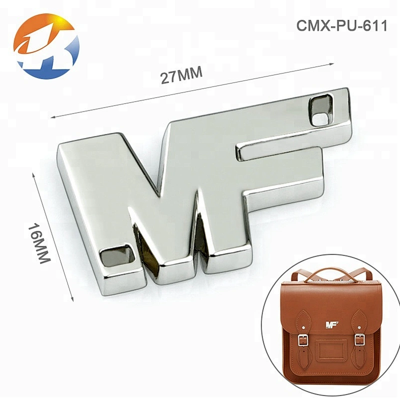Round with 2 Holes Sewing Engraved Logo Metal Tag, Custom Metal Clothing Label for swimwear