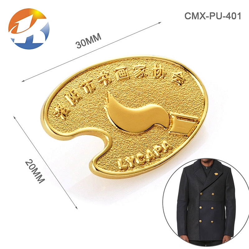 Engraved Logo With Soft Enamel Metal Gold Logo Pins