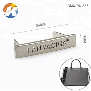 Bag Accessories Engraved Logo With Black Color Metal Label