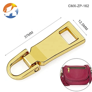 Dongguan Factory Wholesale Bag Hardware Metal Zipper Pulls, Custom Gunmetal Metal Zipper Puller Slider for Clothing