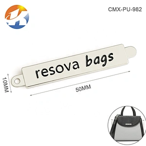 OEM ODM Rectangle with Engraved Black Logo Metal Name Plate, Design Metal Bag Logo Label for Handbag