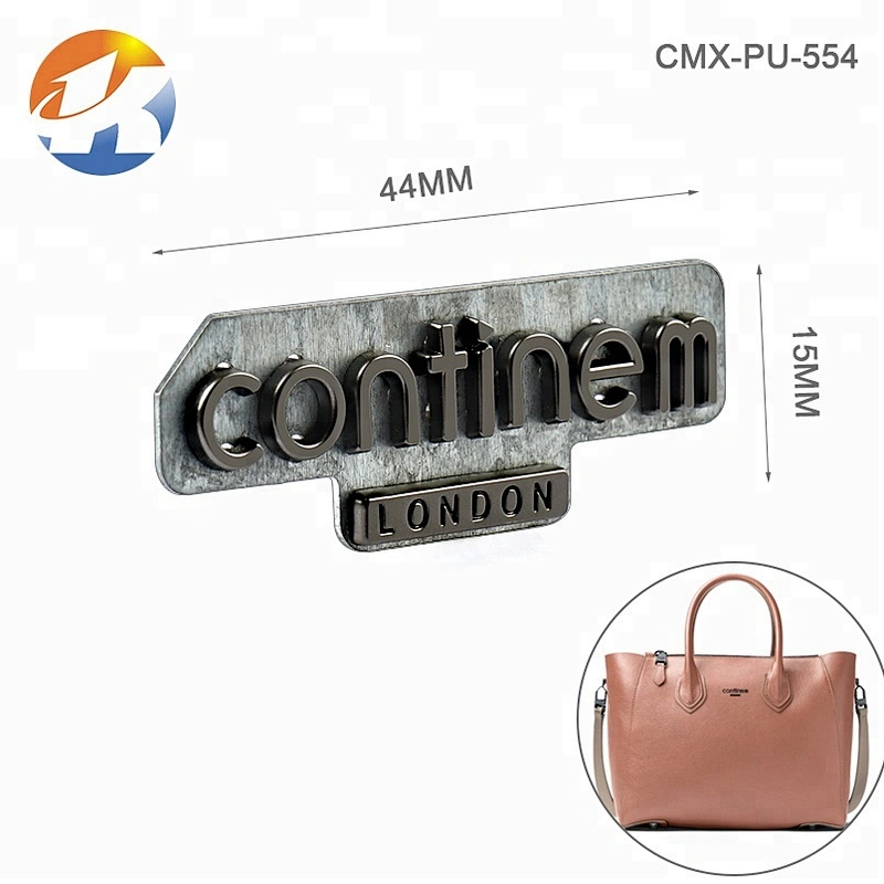 Fashion Purse Bag Accessories Gold Letter Metal Brand Logo, Design Metal Letters Logo Bag, Custom Metal Label Plate for Handbags