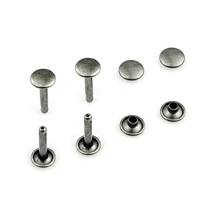 Wholesale 9mm Black Nickel Iron Double Head Cap Metal  Rivet For Garment
