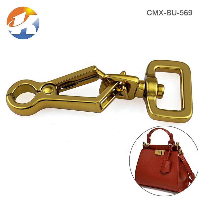 Fashion Special Color Tea Gold Metal Hook Clasp For Bags