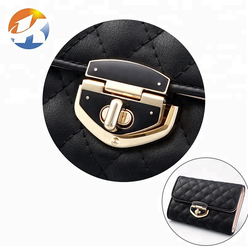 Custom Gold With Red Soft Enamel Metal Bag Twist Lock