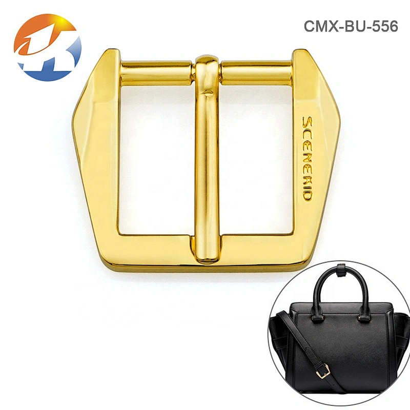 Bag Accessories Custom Fashion Metal Pin Buckle, Gold Plated 20mm Pin Metal Buckle with Engraved Logo