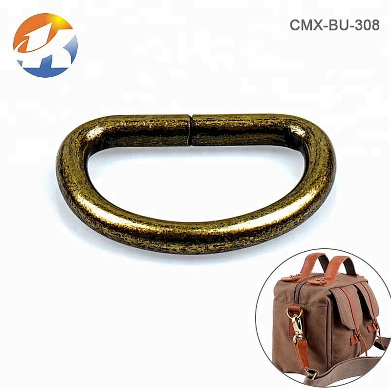 Wholesale Bag Parts Metal Accessories Iron D Ring, Antique Brass 1 Inch Metal D Ring for Backpack