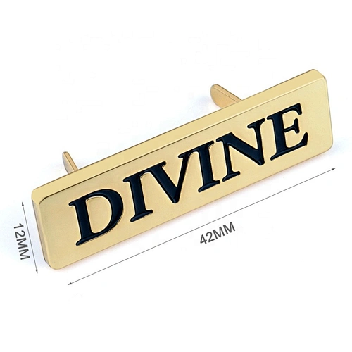 High Quality Handbag Hardware Custom Metal Logo Label, Gold Engraved Logo Metla Plate for Bags