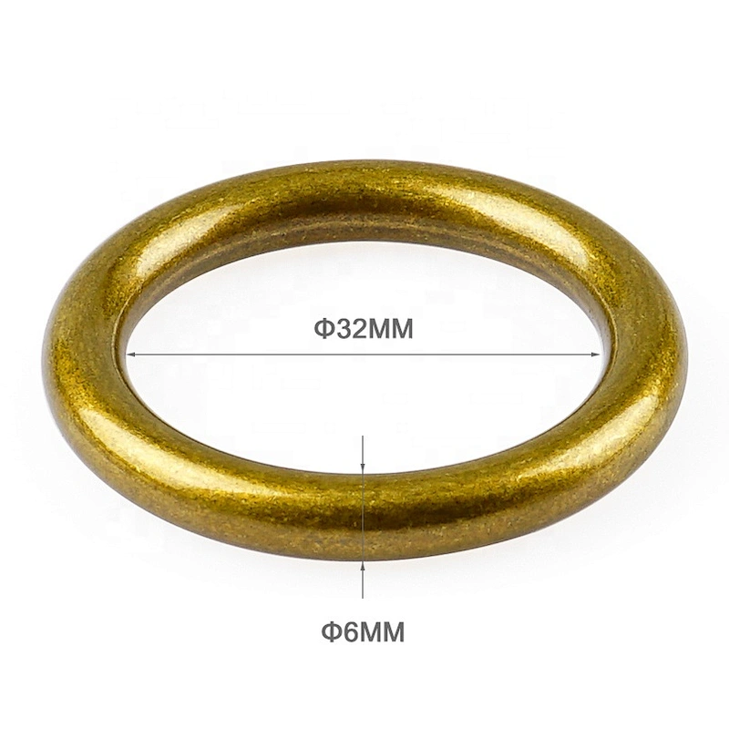 Wholesale Zinc Alloy Metal O Ring, 32mm Antique Brass Round Metal Ring Buckle for Bag