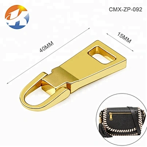 Fashion Design Cylinder Shape Gold Metal Zip Puller