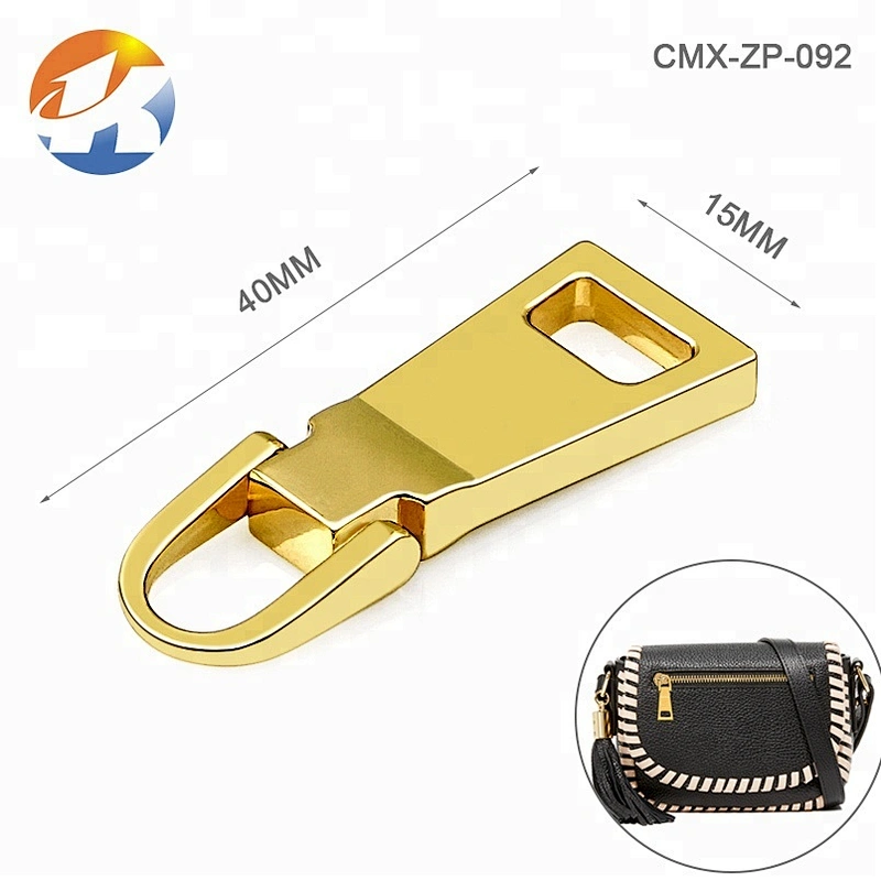 Fashion Design Cylinder Shape Gold Metal Zip Puller