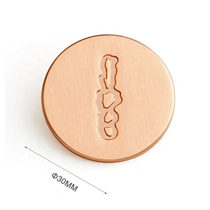 Cheap Gold Round Brand Name Metal Bag Logo Tag, Custom Engraved Metal Label for Handbags