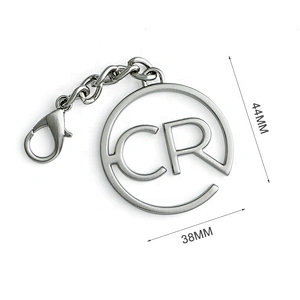 Bag Accessories Custom Handbag Metal Logo Tag, Round Metal Hang Logo with Chain and Clasp