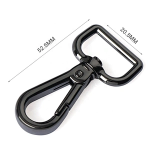 Hot Selling 10mm Light Gold Metal Bag Hook, Key Ring Snap Hook Metal Clasp For Purse