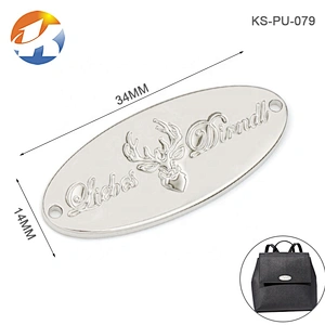 Oval Shape Sewing Garment Metal Swimwear Label, Clothing Label Custom Swimwear Metal Logo For Cloth
