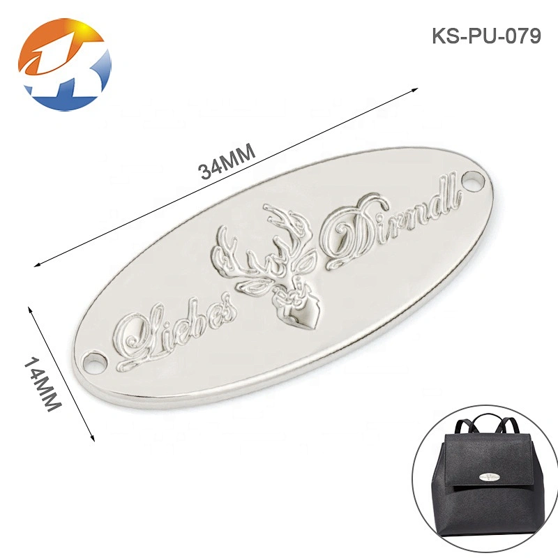 Oval Shape Sewing Garment Metal Swimwear Label, Clothing Label Custom Swimwear Metal Logo For Cloth