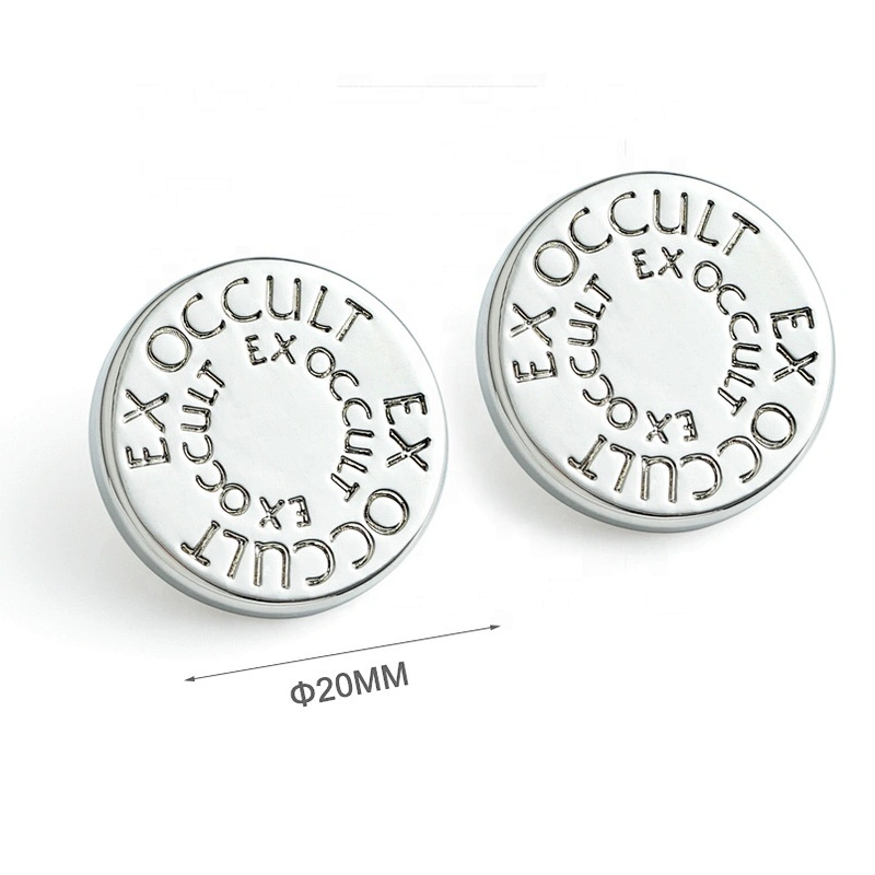 Wholesale Metal Decorative Name Tag, Circle Shape Engraved Metal Logo for Hats and Wallet